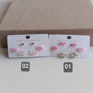 پک گوشواره میخ نقره کد 401