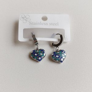 گوشواره قلبی طرحدار سیلور کد 449