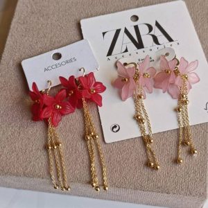 گوشواره گل اویز دار کد 449