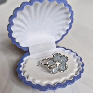 انگشتر سنگی بلوری آبی کد 532