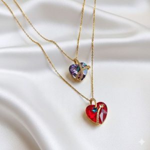 گردنبند پینترستی جواهری طرح قلب کد 285
