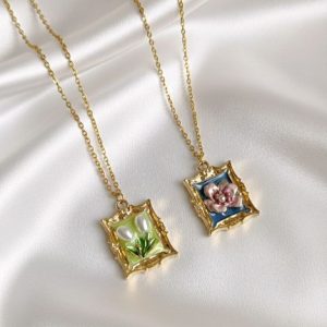 گردنبند میناکاری طرح قاب کد288