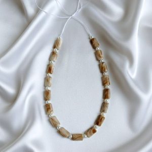 گردنبند فول مرواریدی و صدف طبیعی کد316