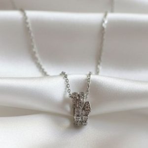 گردنبند استیل سیلور طرح بولگاری جواهری کد327