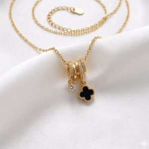 گردنبند جواهری طرح طلا مدل ونکلیف کد735
