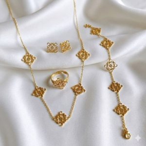ست کامل استیل طرح طلا برندLoeweکد۵۴۳
