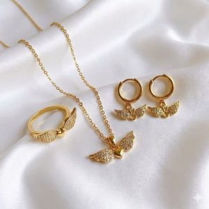 ست کامل طرح طلا استیل مدل بال فرشته کد 339