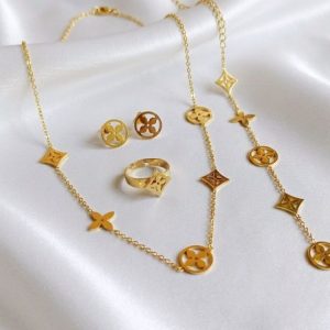 ست کامل استیل طرح طلا مدل لویی ویتون کد۳۱۹