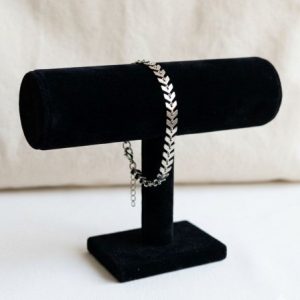 دستبند استیل مدل گل گندمی یا تیغه ماهی کد153