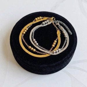دستبند دولاین ماری و توپی استیل کد233