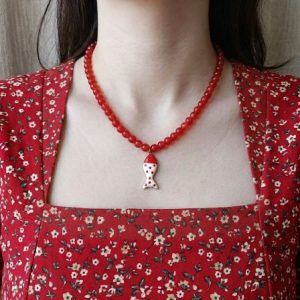 گردنبند مهره ای(منجوقی)تابستونی ماهی کد۸۷۹