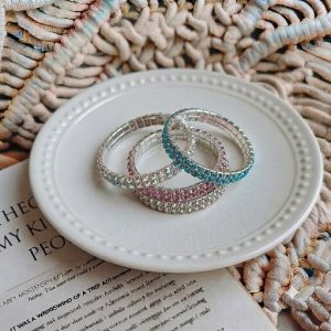 دستبند کشی تنیسی فول نگین دو ردیفه درچندرنگ کد۹۲۹