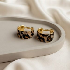 گوشواره پلنگی فشن مدل حلقه ای پهن کد۵۲۴