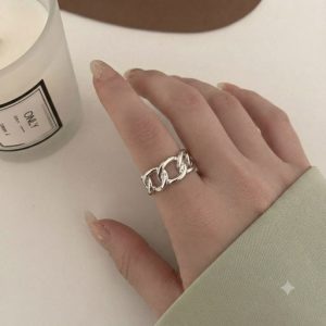 انگشتر فشن آبکاری نقره فری سایز مدل کارتیر کد733
